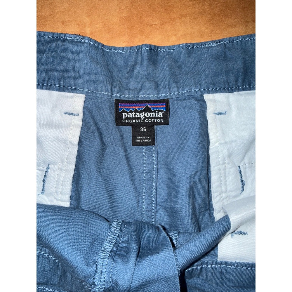 Patagonia Mens Stand Up Shorts Blue Organic Cotton Hemp Size 36 - Picture 2 of 7